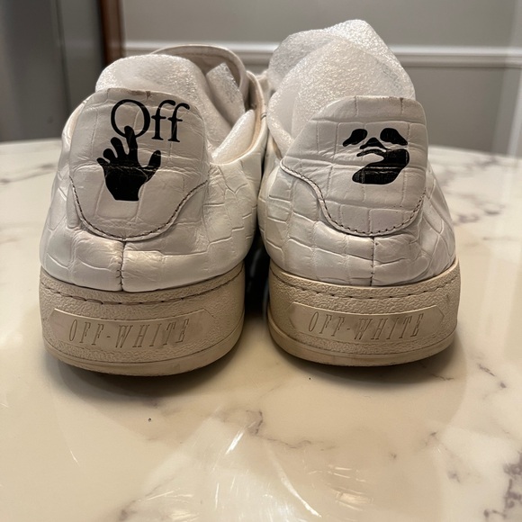 Off White Mens Croc Leather Sneakers - Picture 5 of 10